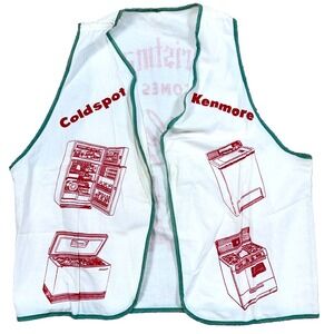 Vintage Kenmore Appliances Vest Adult OSFM Advertising Promo 80s 90s Uniform